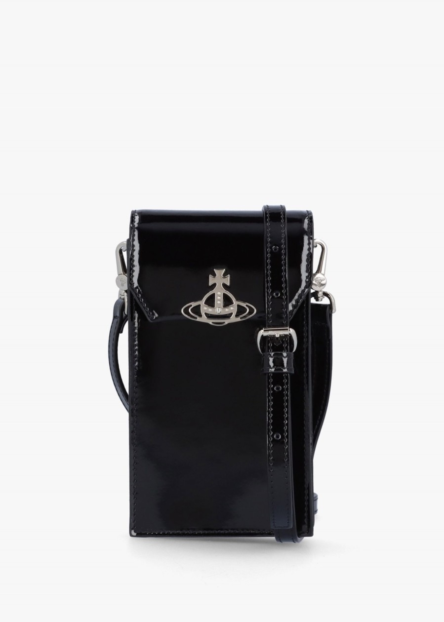 Womens VIVIENNE WESTWOOD Crossbody Bags | Womens Leather Phone Bag In Black Patent