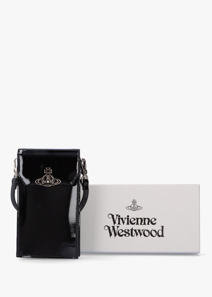 Womens VIVIENNE WESTWOOD Crossbody Bags | Womens Leather Phone Bag In Black Patent