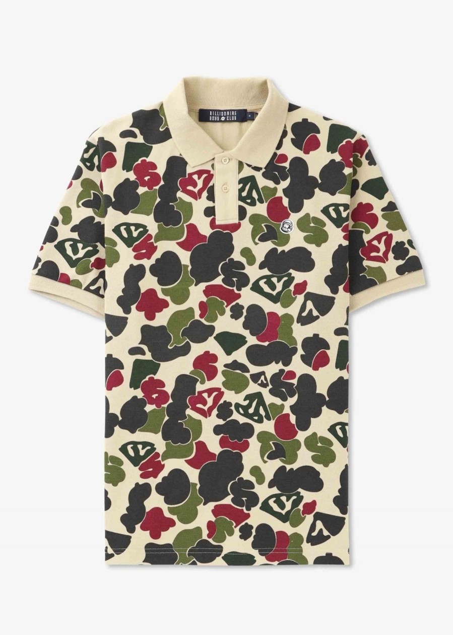 Mens BILLIONAIRE BOYS CLUB Polo Shirts | Mens Duck Camo Polo Shirt In Multi Camo Beige