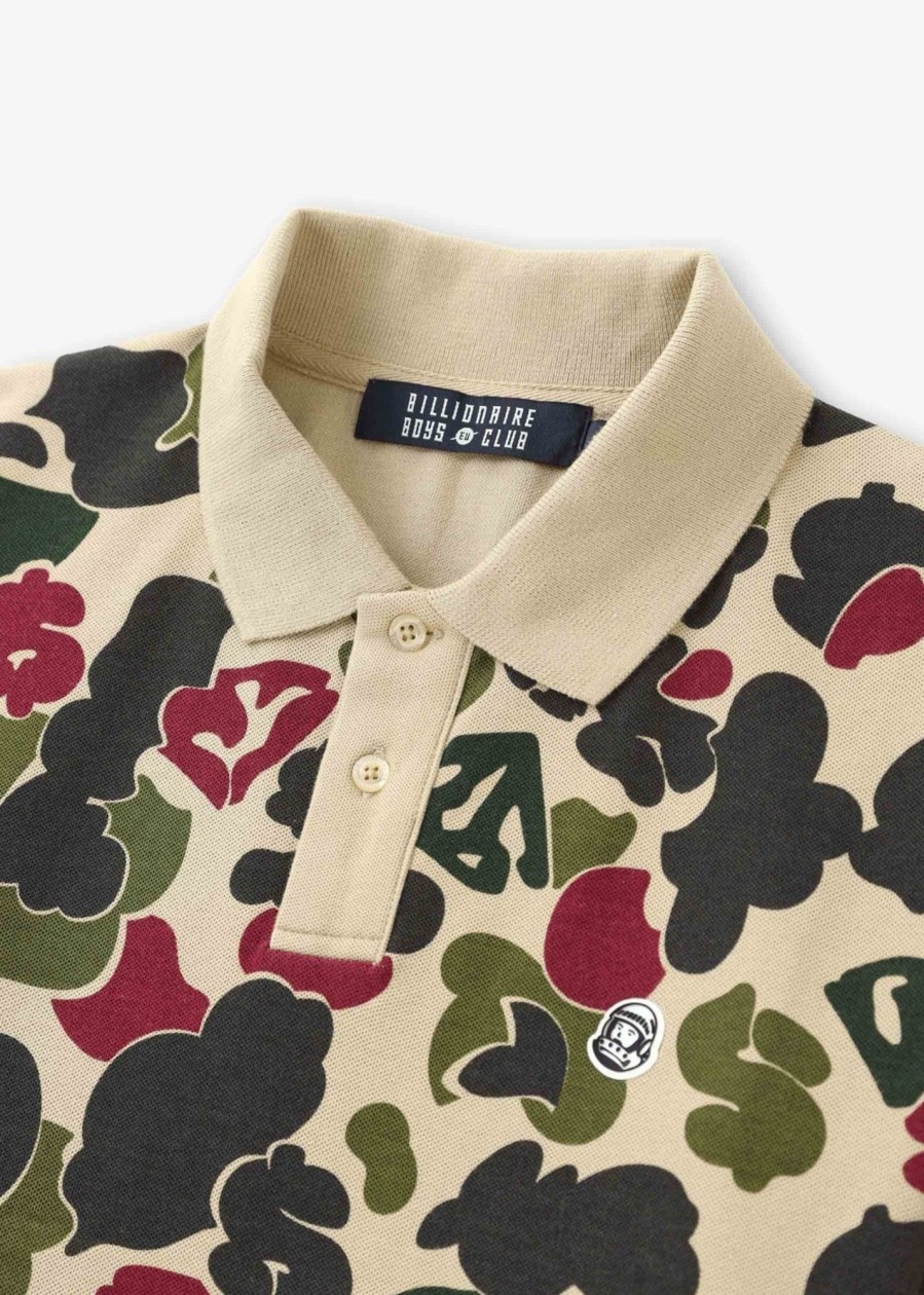 Mens BILLIONAIRE BOYS CLUB Polo Shirts | Mens Duck Camo Polo Shirt In Multi Camo Beige