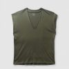 Womens FRAME Tops | Womens Le Mid Rise V Neck T-Shirt In Fatigue Green