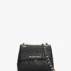 Womens VALENTINO Shoulder Bags | Womens Relax Embossed Logo Flapover Shoulder Bag In Nero