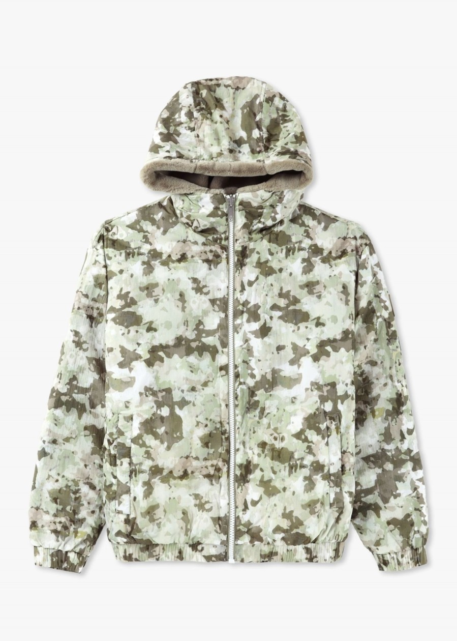 Mens MOOSE KNUCKLES Sweatshirts & Hoodies | Mens Borden Reversible Bunny Jacket In Sage Camo