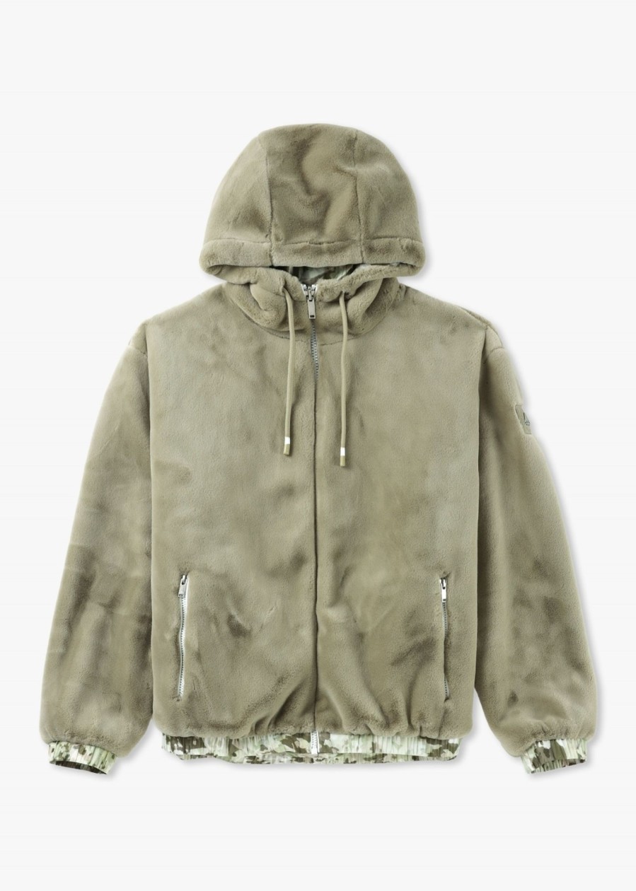 Mens MOOSE KNUCKLES Sweatshirts & Hoodies | Mens Borden Reversible Bunny Jacket In Sage Camo