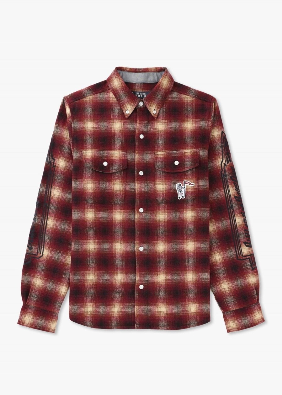 Mens BILLIONAIRE BOYS CLUB Shirts | Mens Check Long Sleeve Shirt In Red Check