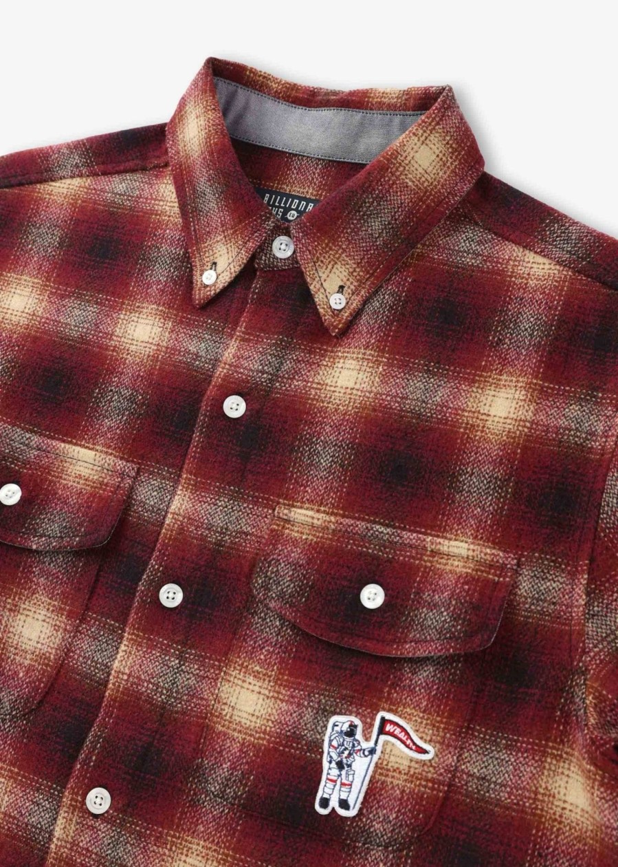 Mens BILLIONAIRE BOYS CLUB Shirts | Mens Check Long Sleeve Shirt In Red Check