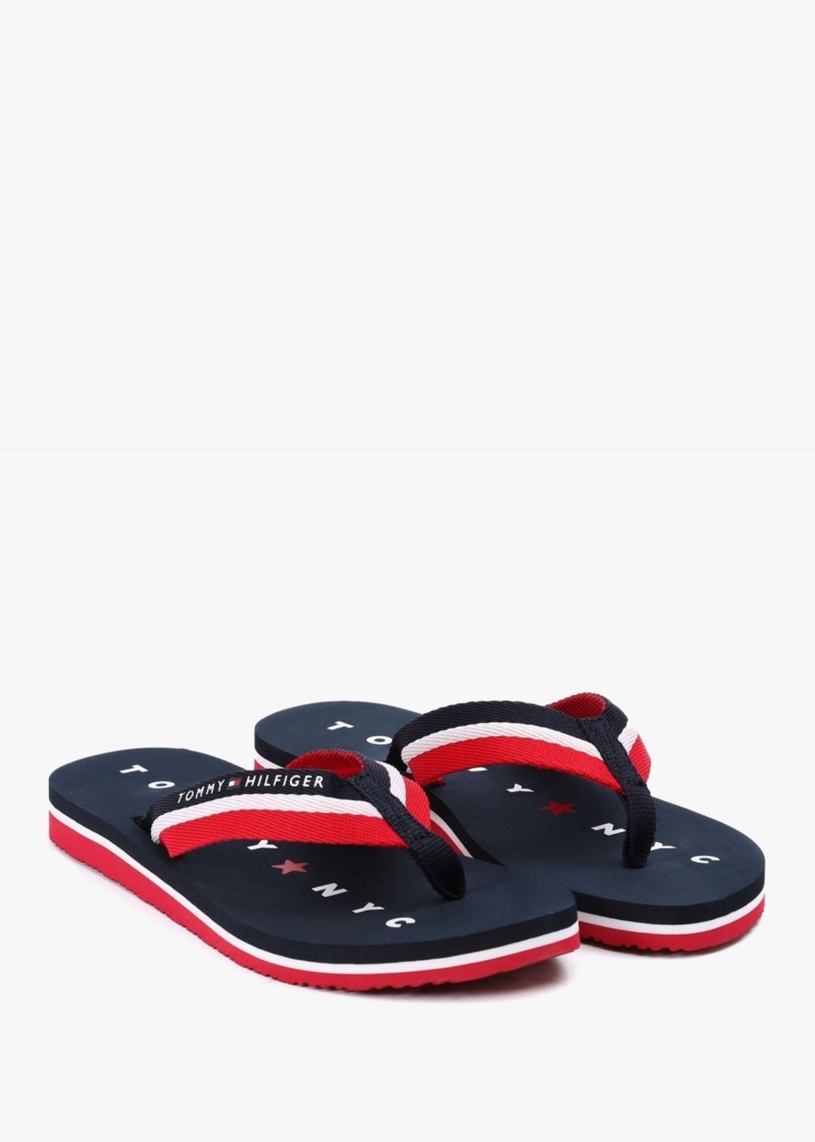 Womens TOMMY HILFIGER Sandals | Womens Love New York Beach Sliders In Navy White Red