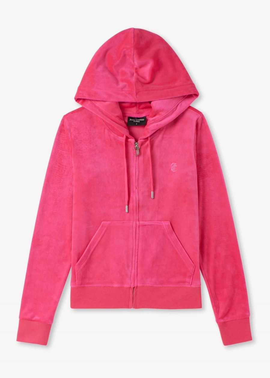 Womens JUICY COUTURE Sweatshirts & Hoodies | Womens Robertson Classic Hoodie In Pink Glo