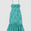 Womens RIXO Dresses | Womens Sorcha Flared Slip Dress In Woodblock Green