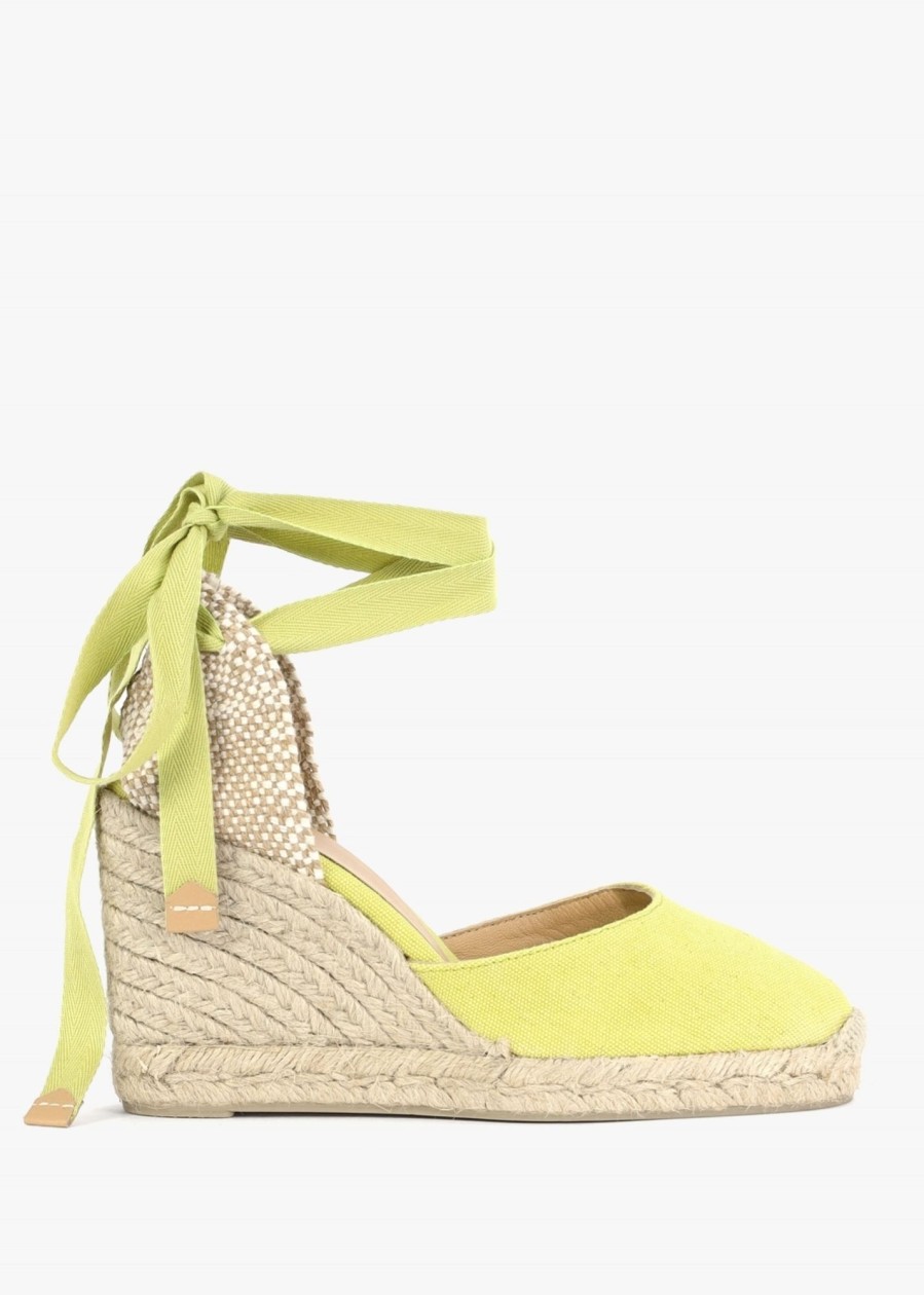 Womens CASTANER Wedges | Womens Carina Canvas Espadrilles In Yellow