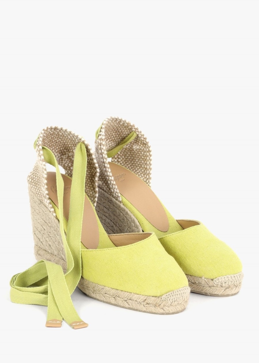 Womens CASTANER Wedges | Womens Carina Canvas Espadrilles In Yellow