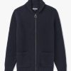 Mens BARBOUR Knitwear | Mens Felton Knit Zip Through Jumper In Navy