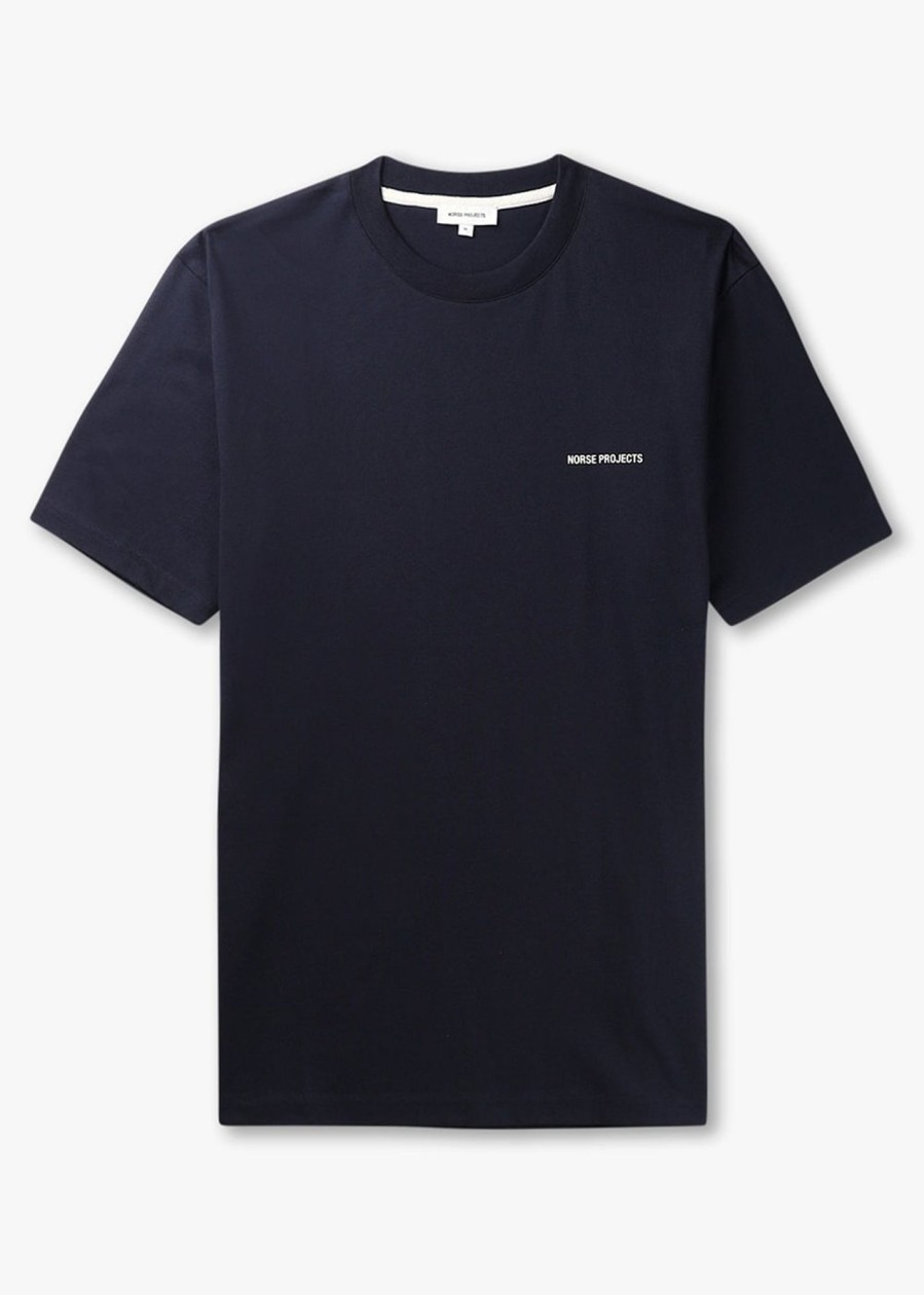 Mens NORSE PROJECTS T-Shirts | Mens Johannes Organic Logo T-Shirt In Dark Navy