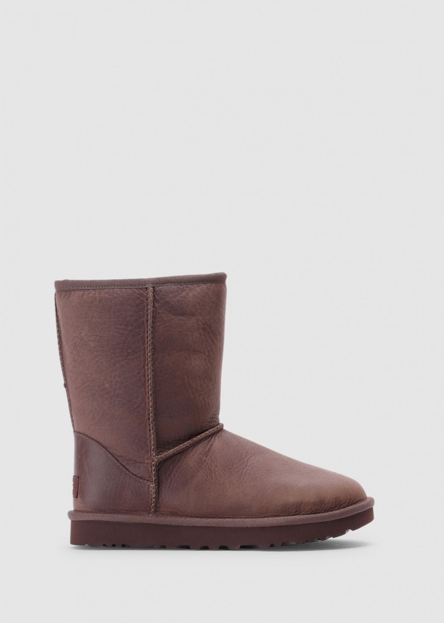 Womens UGG Boots | Womens Classic Short Leather Boots In Brownstone