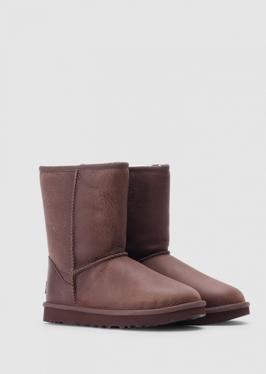 Womens UGG Boots | Womens Classic Short Leather Boots In Brownstone