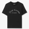 Womens JUICY COUTURE Tops | Womens Arched Diamonte Noah T Shirt In Black