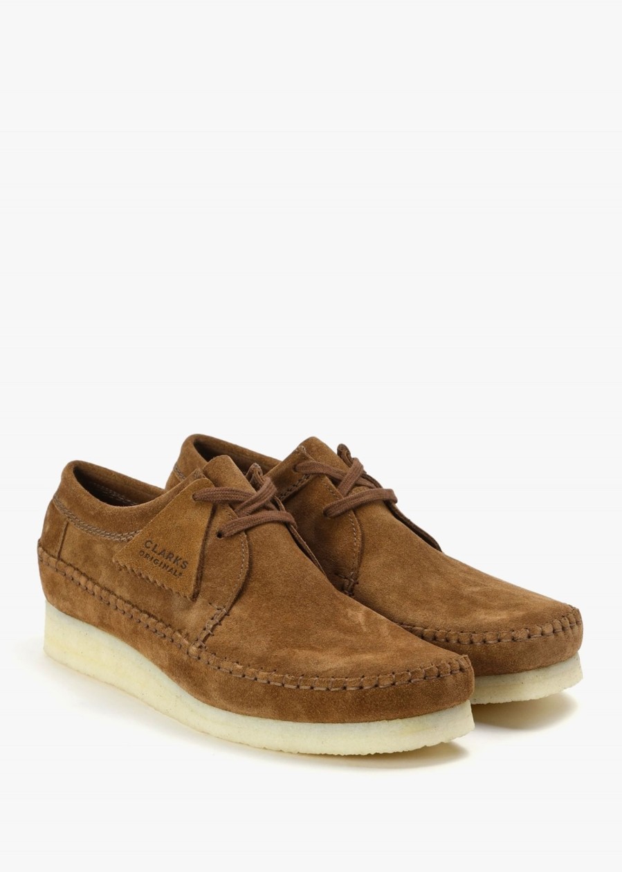 Mens CLARKS ORIGINALS Shoes | Mens Weaver Suede Shoes In Cola