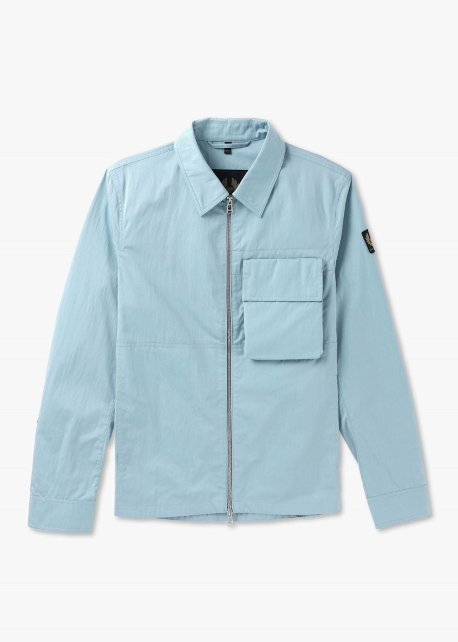 Mens BELSTAFF Shirts | Mens Runner Overshirt In Skyline Blue