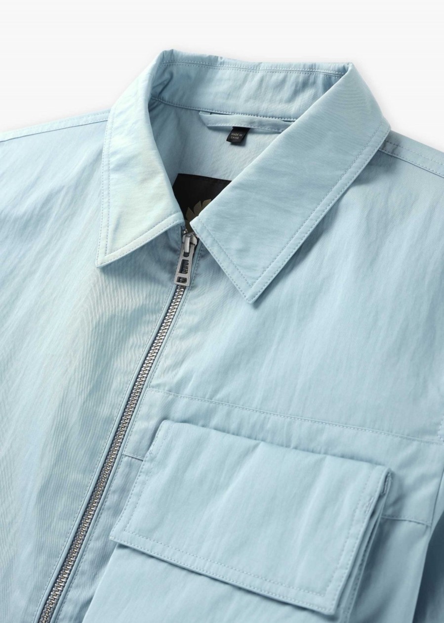 Mens BELSTAFF Shirts | Mens Runner Overshirt In Skyline Blue