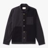 Mens FOLK Coats & Jackets | Mens Assembly Work Jacket In Black Washed Poplin