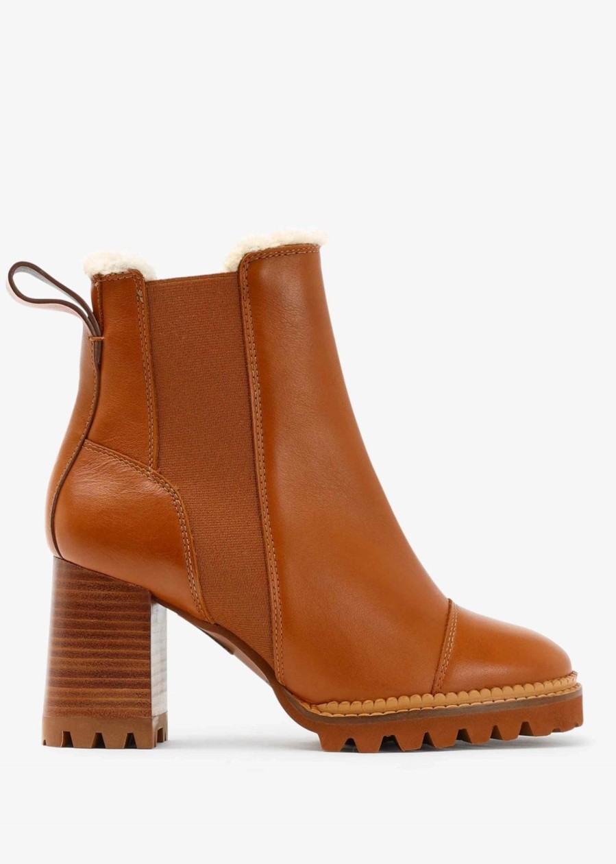 Womens SEE BY CHLOE Gifting | Womens Mallory Sherling Lined Chelsea Boots In Tan