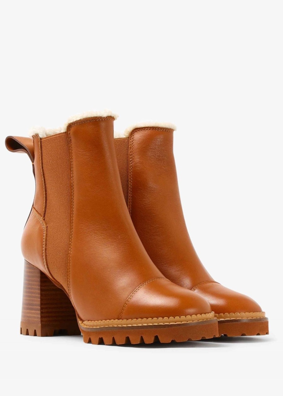 Womens SEE BY CHLOE Gifting | Womens Mallory Sherling Lined Chelsea Boots In Tan