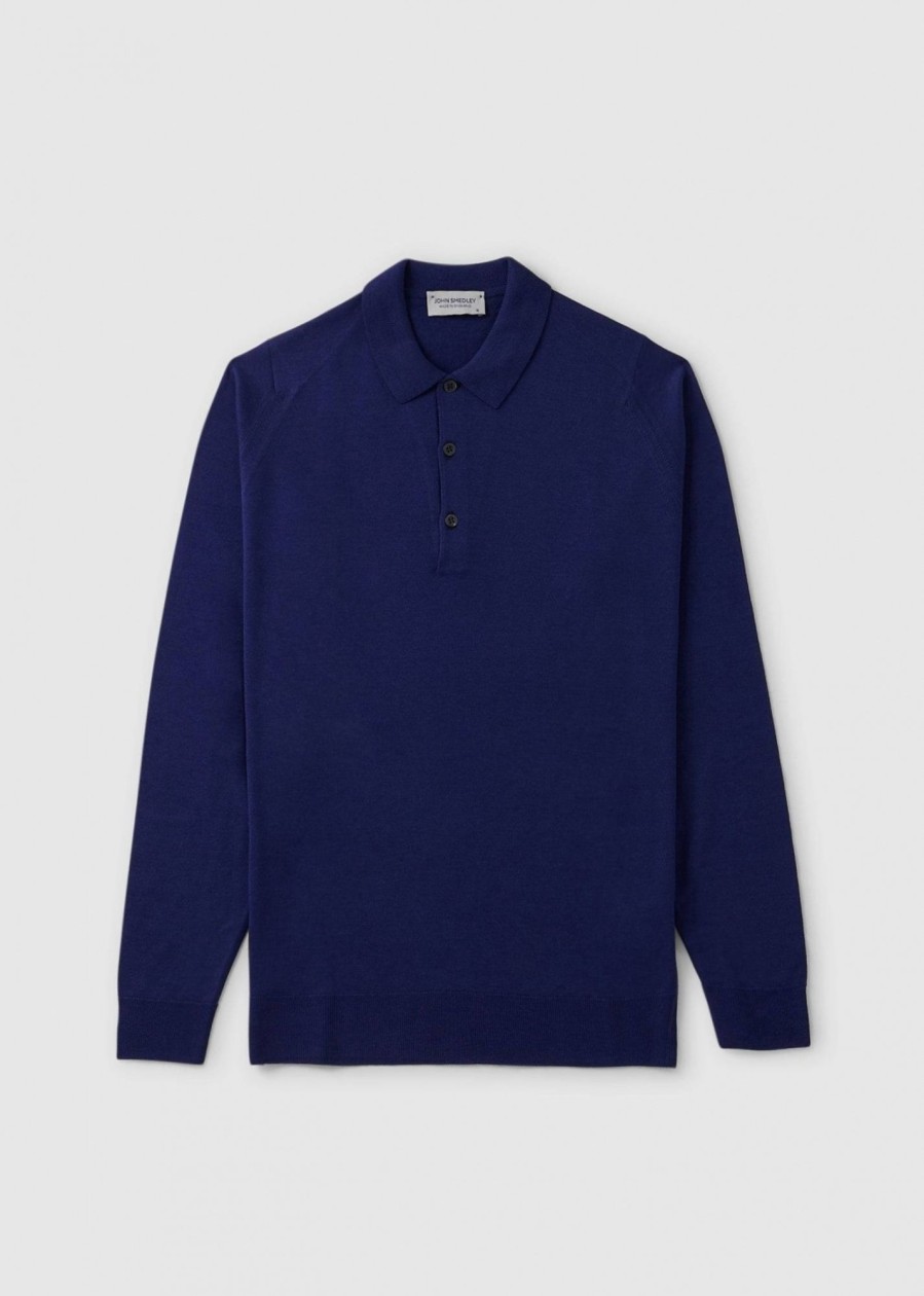 Mens JOHN SMEDLEY Sweatshirts & Hoodies | Mens Belper Shirt In Lapis Blue