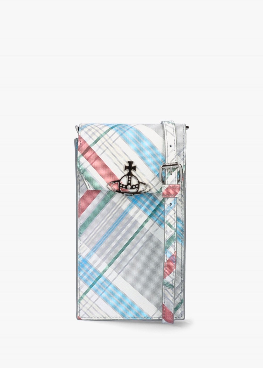 Womens VIVIENNE WESTWOOD Crossbody Bags | Womens Saffiano Tartan Leather Phone Case In Madras Check