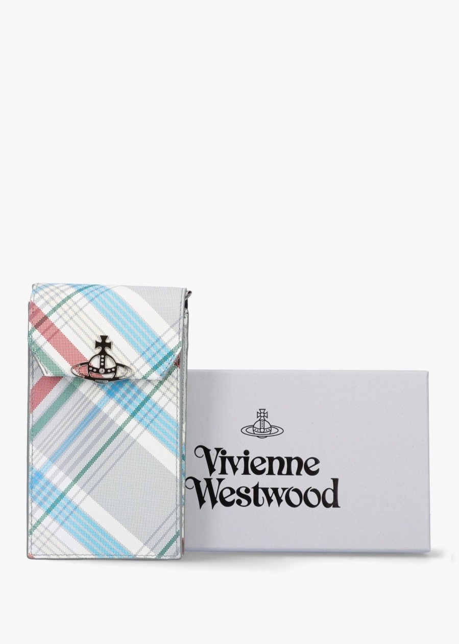 Womens VIVIENNE WESTWOOD Crossbody Bags | Womens Saffiano Tartan Leather Phone Case In Madras Check