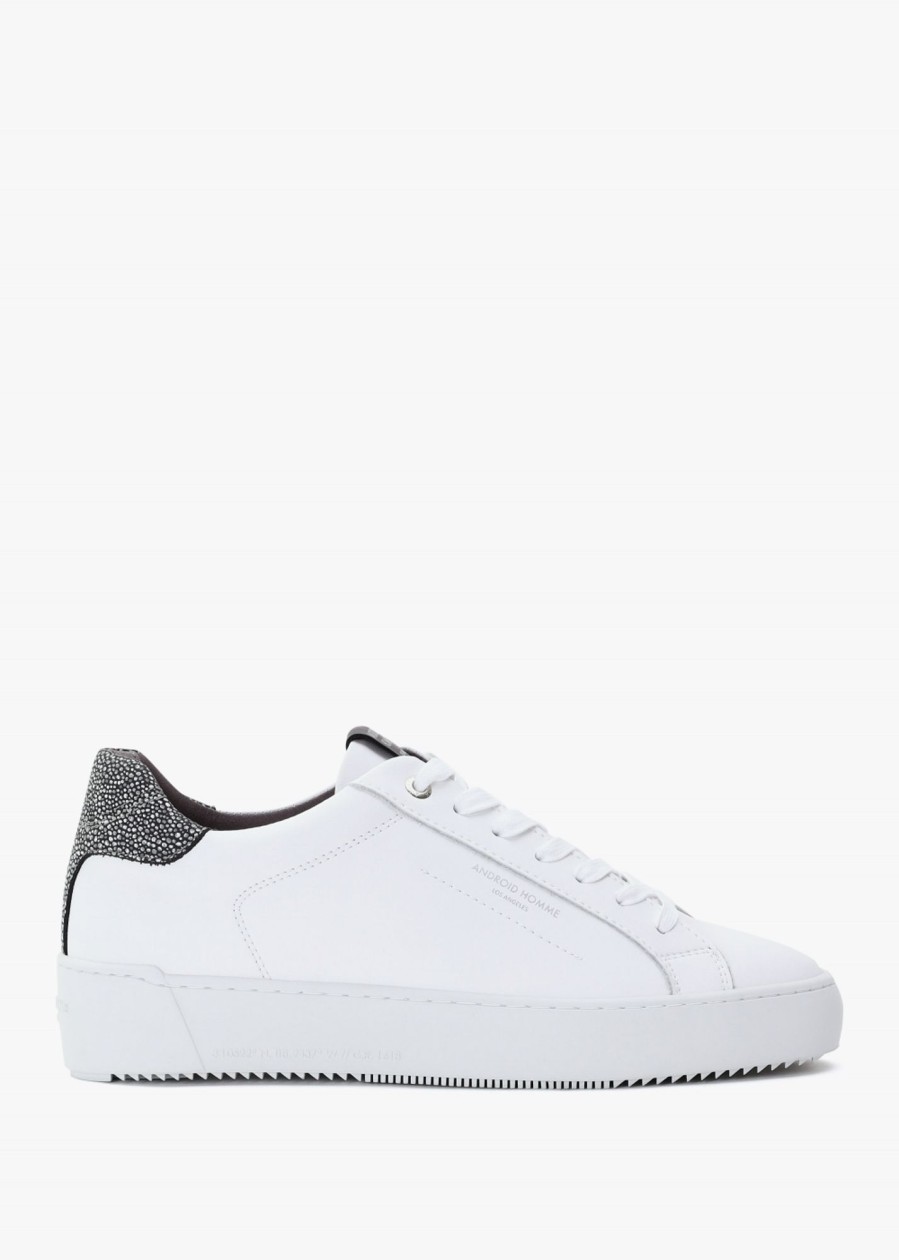 Mens ANDROID HOMME Trainers | Mens Zuma Reflective Caviar Trainers In White