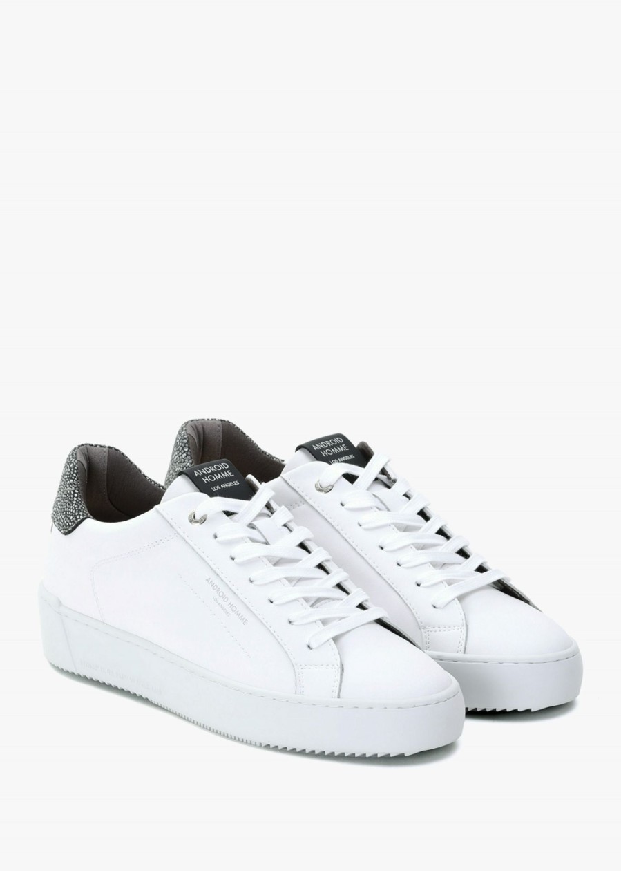 Mens ANDROID HOMME Trainers | Mens Zuma Reflective Caviar Trainers In White