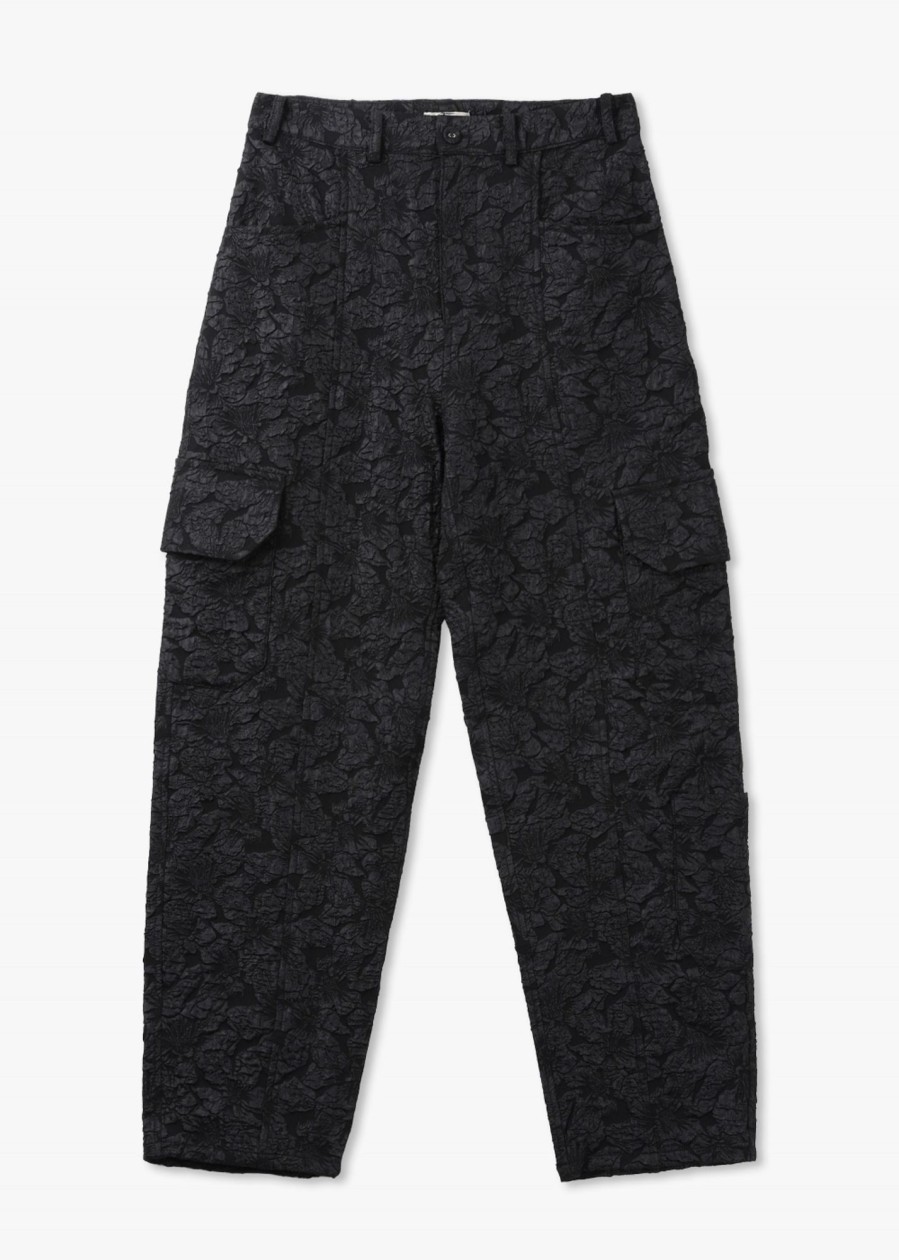 Womens BAUM UND PFERDGARTEN Trousers | Womens Nachi Brocade Cargo Trousers In Black