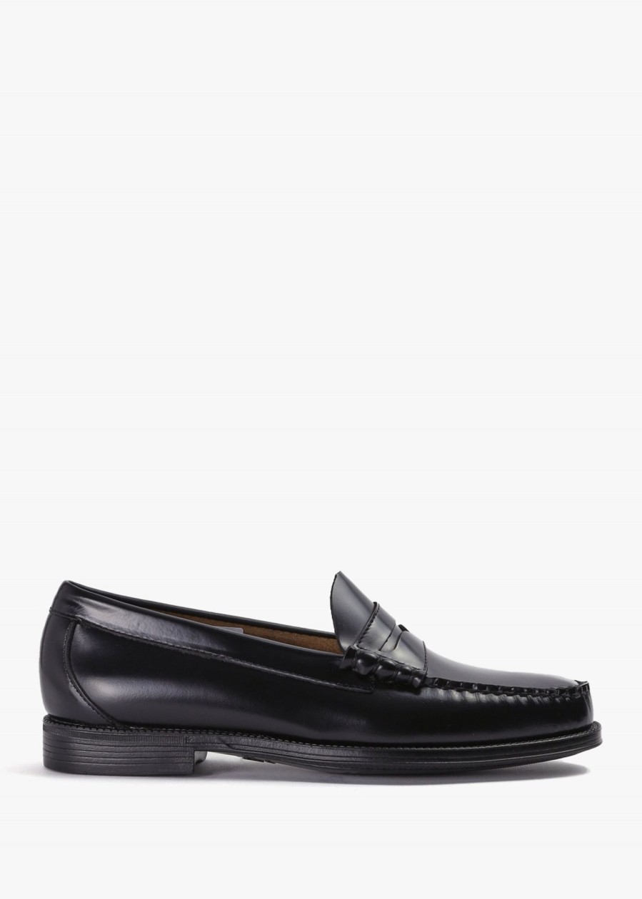 Mens G.H.BASS Loafers | Mens Easy Weejun Larson Moc Penny Loafers In Black