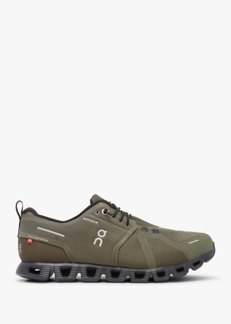 Mens ON RUNNING Trainers | Mens Cloud 5 Waterproof Trainers In Olive Black