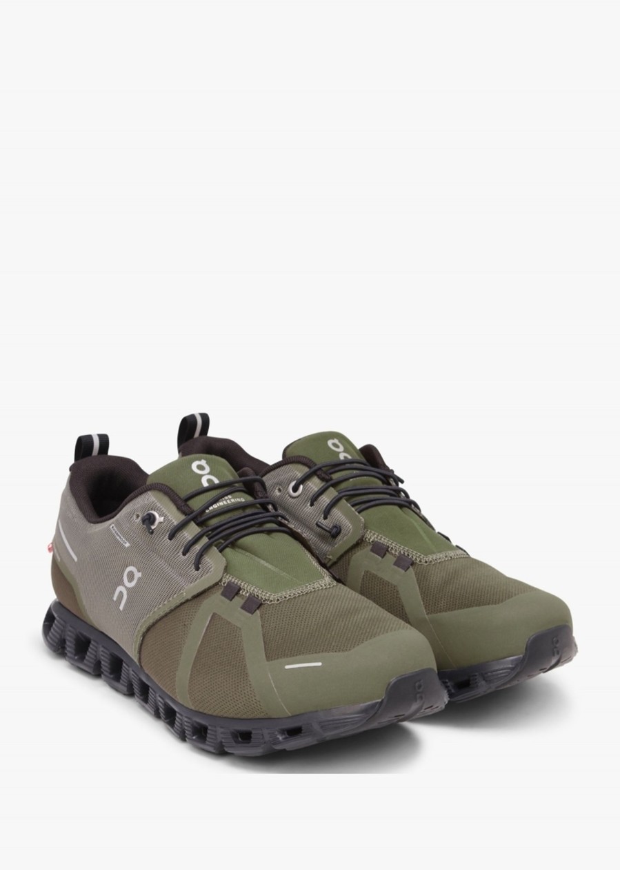 Mens ON RUNNING Trainers | Mens Cloud 5 Waterproof Trainers In Olive Black