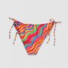 Womens IT'S NOW COOL Swimwear | Inc It'S Now Cool Rainbow Gathered Tie Up Bikini Bottoms