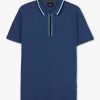 Mens PAUL SMITH Polo Shirts | Mens Regular Short Sleeve Zip Polo Shirt In Blue