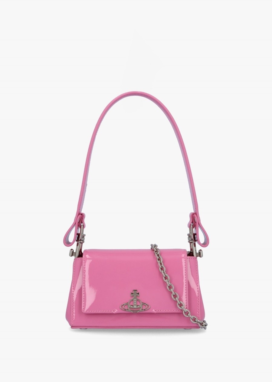 Womens VIVIENNE WESTWOOD Shoulder Bags | Womens Small Hazel Leather Shoulder Bag In Pink Patent