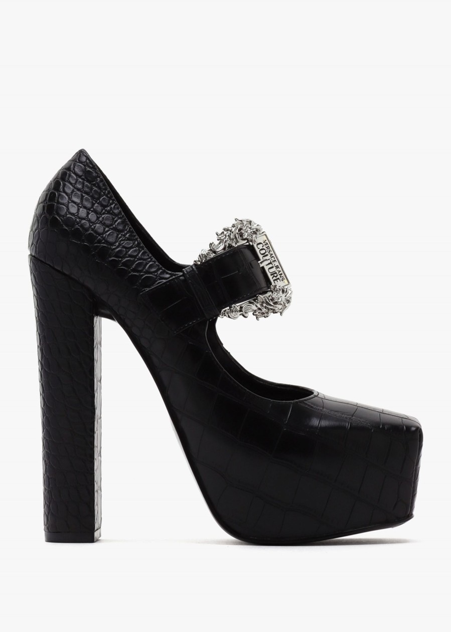 Womens VERSACE JEANS COUTURE Heels | Womens Fondo Hurley Platform Heels In Black