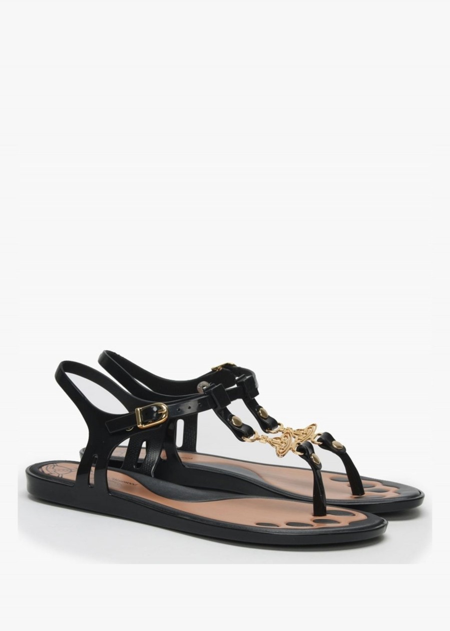 Womens VIVIENNE WESTWOOD Sandals | X Melissa Womens Solar Orb Toe Post Sandals In Black