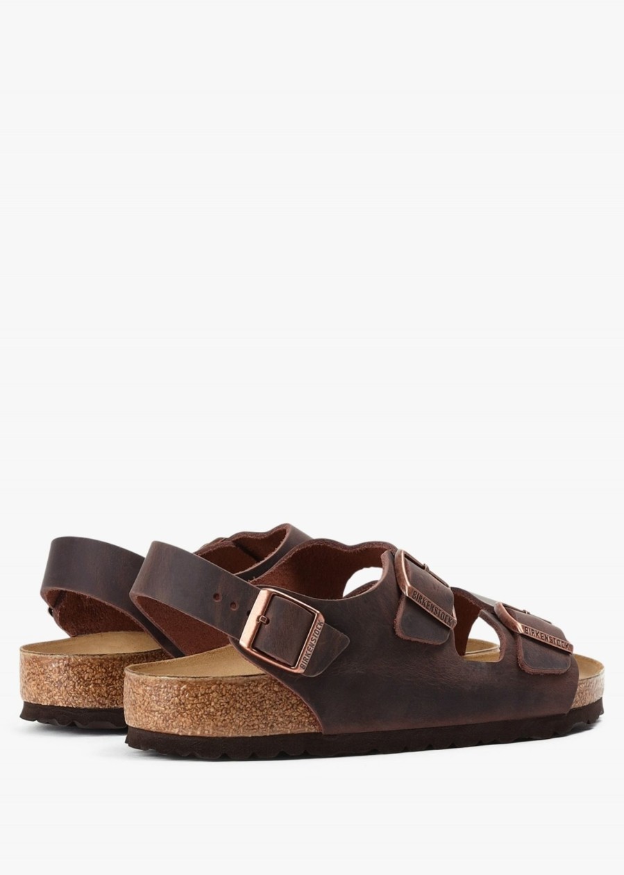 Mens BIRKENSTOCK Sandals | Mens Milano Oiled Leather Sandals In Habana