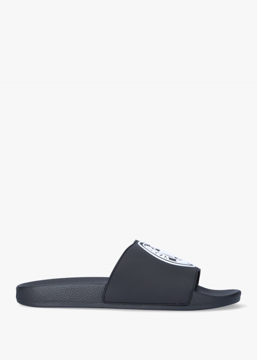 Mens VERSACE JEANS COUTURE Slides | Mens Fondo V-Emblem Sliders In Black