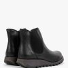 Womens FLY LONDON Boots | Womens Salv Leather Wedge Chelsea Boots In Black