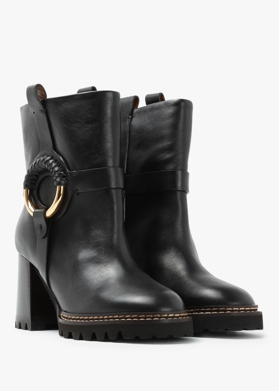 Womens SEE BY CHLOE Boots | Womens Hana Heeled Ankle Boots In Black