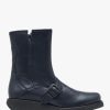 Womens FLY LONDON Boots | Sabe Leather Low Wedge Ankle Boots In Navy