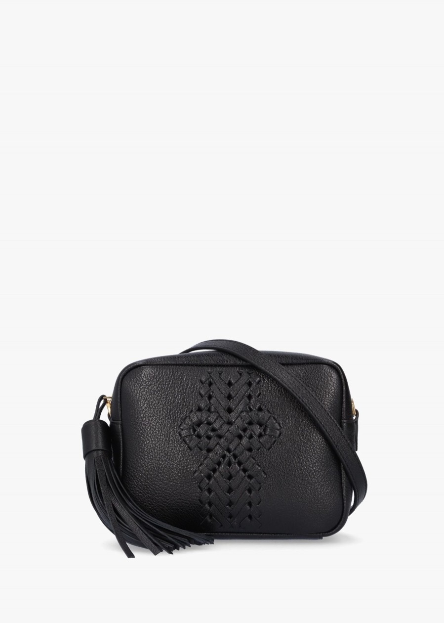 Womens ANYA HINDMARCH Gifting | Womens Neeson Tassel Leather Crossbody Bag In Black