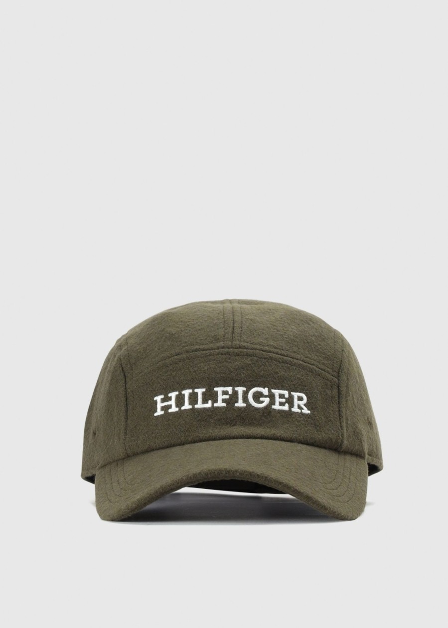 Mens TOMMY HILFIGER Gifting | Mens Monotype Melton Cap In Army Green