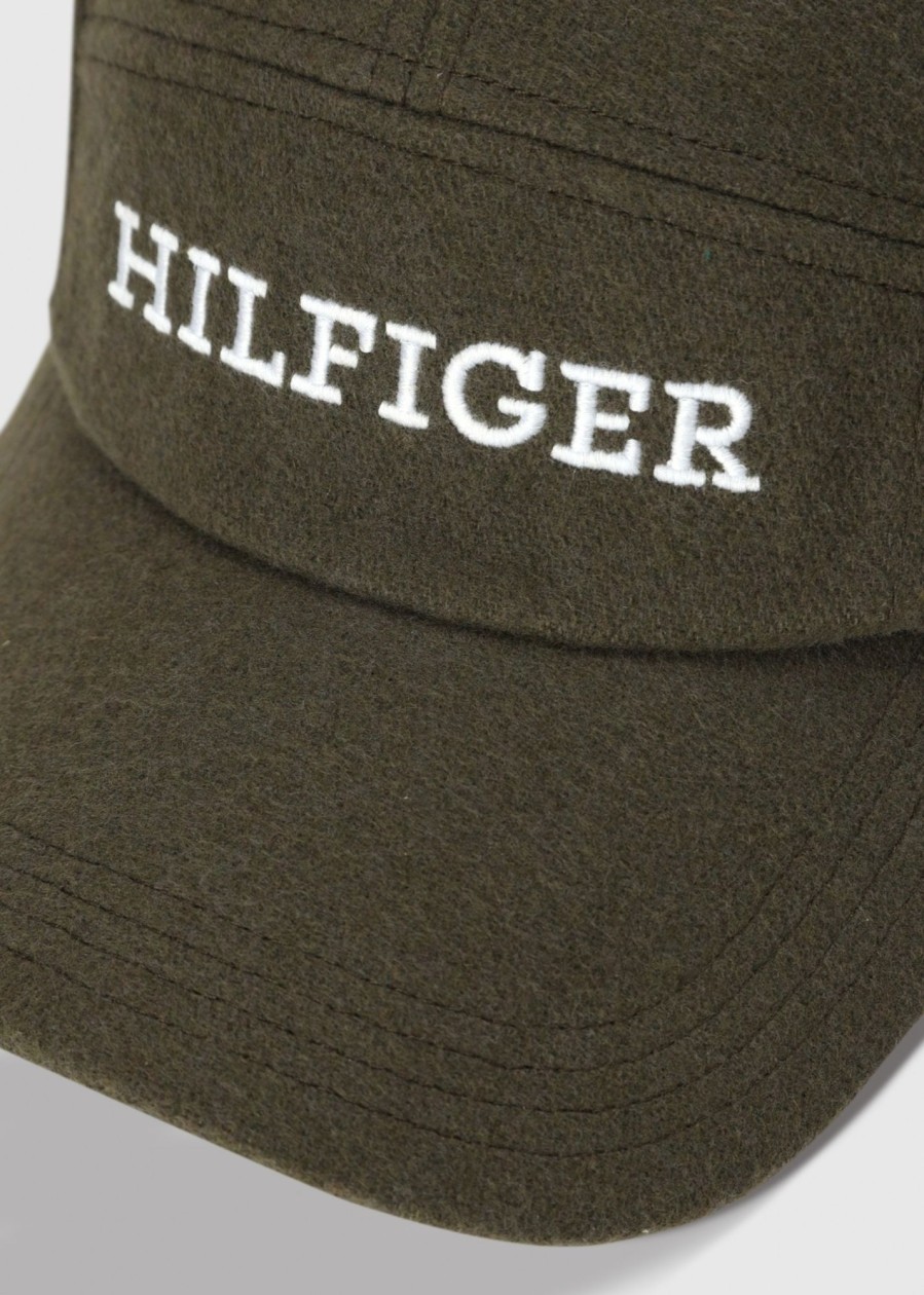 Mens TOMMY HILFIGER Gifting | Mens Monotype Melton Cap In Army Green