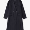 Womens LEVETE ROOM Coats & Jackets | Womens Owa Wool Overcoat In Dark Navy