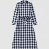 Womens BARBOUR Dresses | Womens Marine Check Maxi Dress In Navy Check